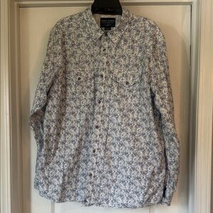 Cody James Men's White and Blue button up Shirt